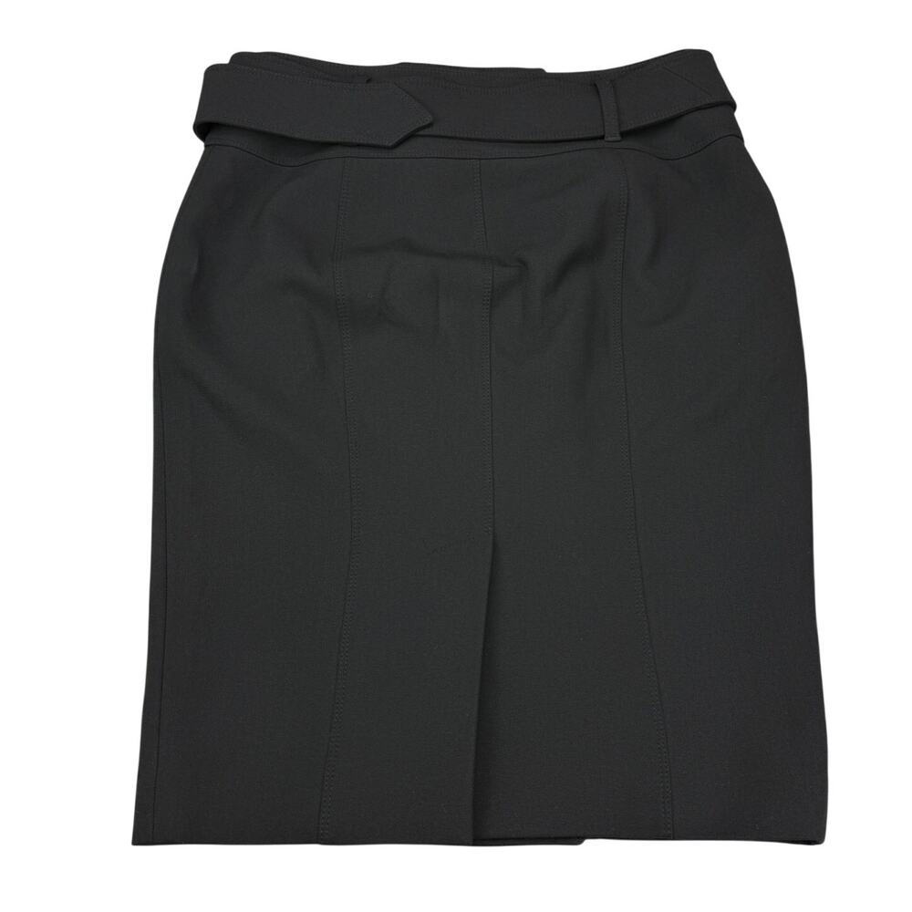 BURBERRY London Belted Button Front Pencil Skirt Size 6 Black - Picture 7 of 7